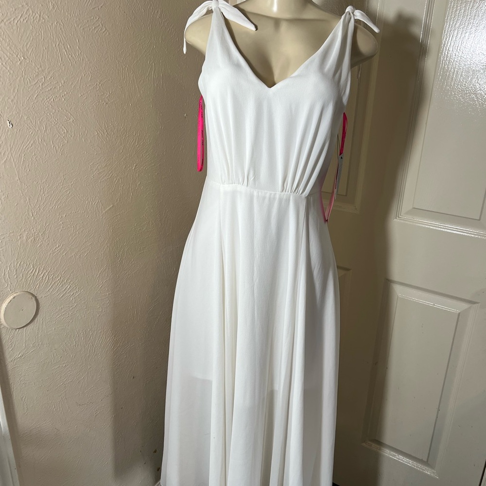 Betsey Johnson White Dress with Pink Accents